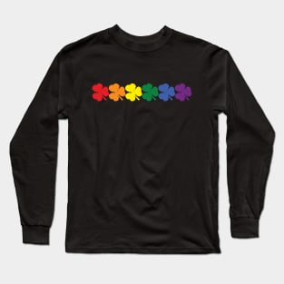 Six Pride Flag Colored Shamrocks for St Patricks Day Long Sleeve T-Shirt